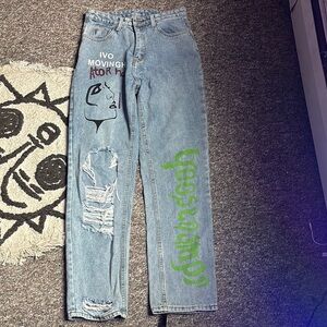 Artistic Graphic Blue Jeans